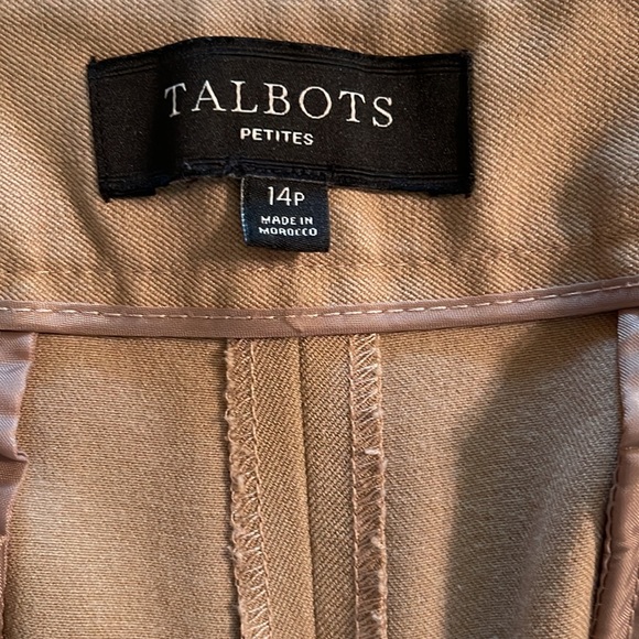 Talbots Heritage Flat Front Barely Boot Trousers Pants 14P Tan - Picture 6 of 9